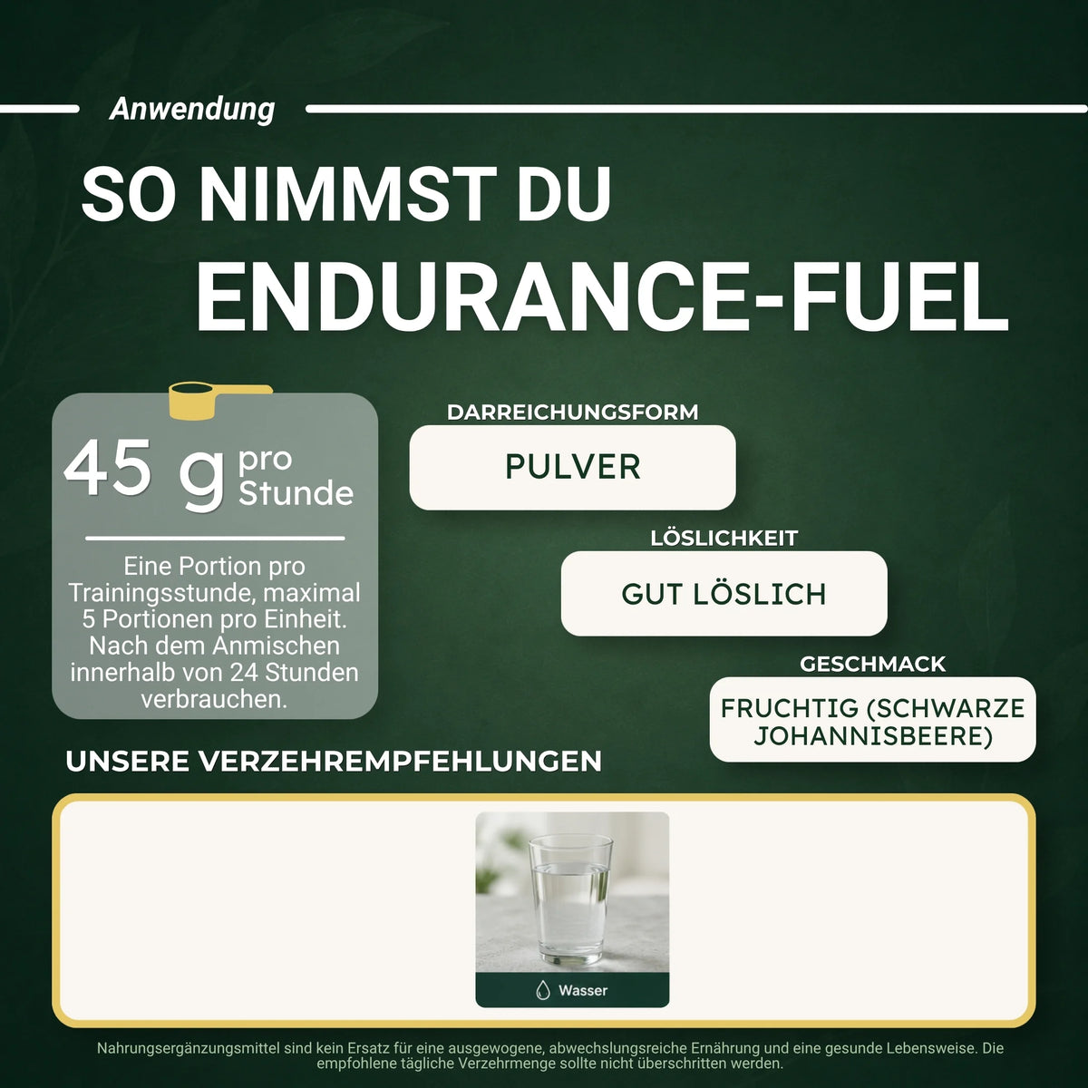 So nimmst du Endurance-Fuel: Tagesportion, Darreichungsform und Verzehrempfehlung