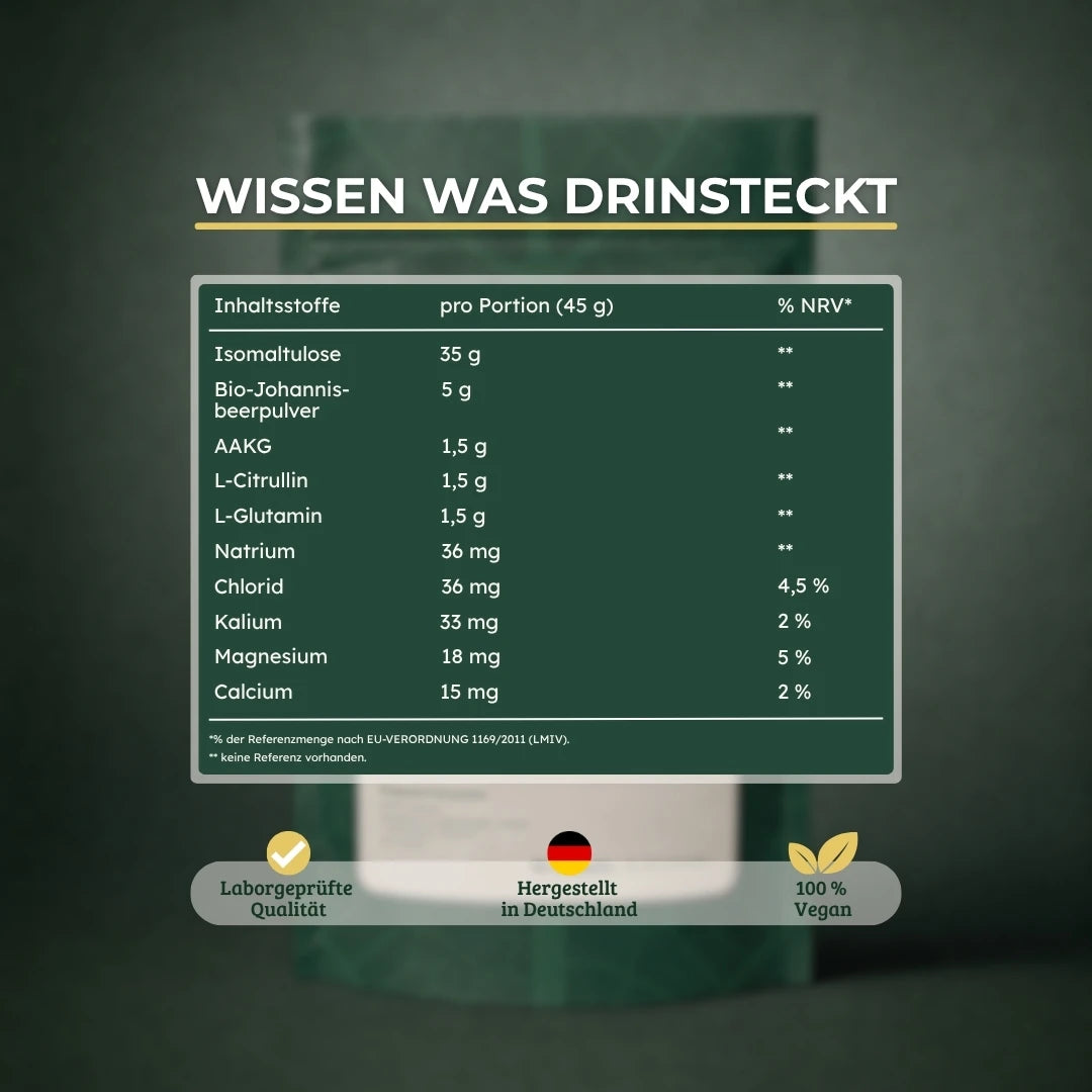 Inhaltsstoffe von Endurance-Fuel pro Tagesportion